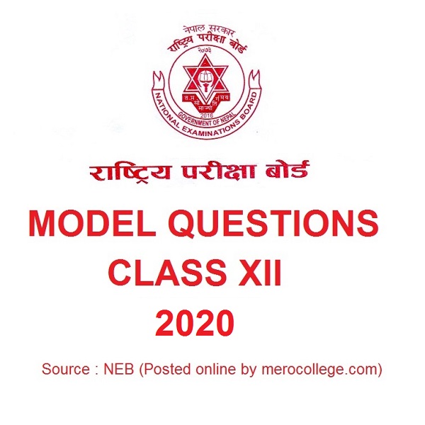 NEB 12 Model Questions 2020 Maths